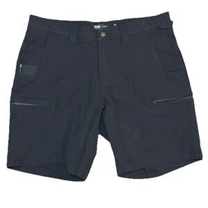 Barbell Apparel Men's Size 34x8 Black Cargo Shorts Stretch Zipped Pockets